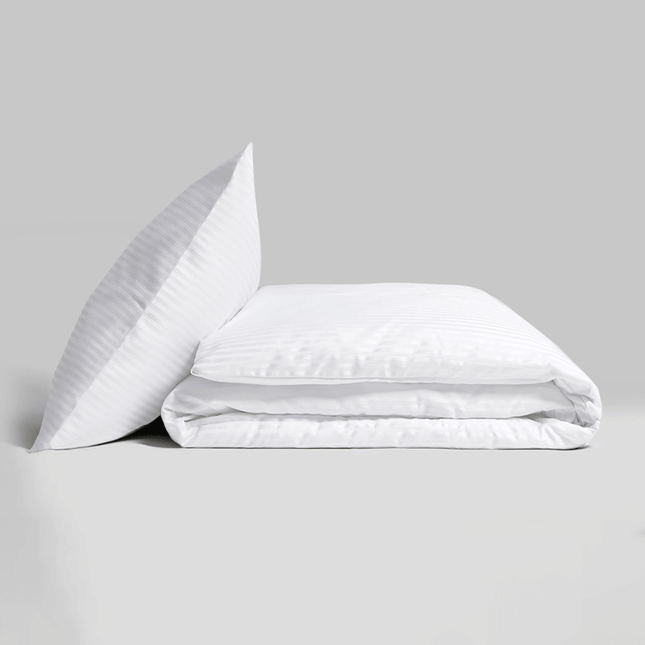 Gardtex 100% Polyester Flame Retardant Satin Stripe Duvet Cover