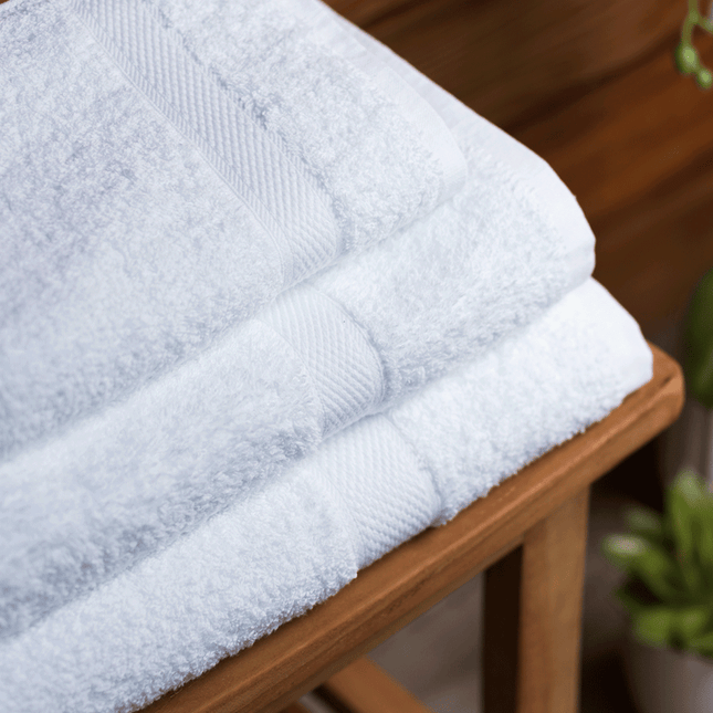 Organic Cotton White Bathroom Towels 600gsm