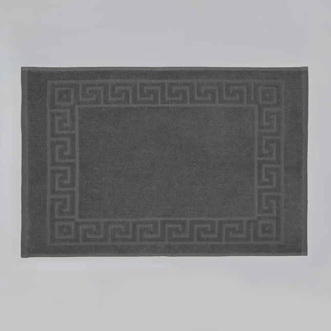 Superior Quality Coloured Greek Key Border Bathroom Mats 700gsm