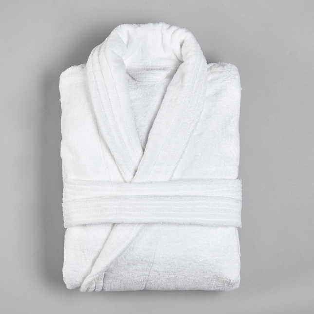 Shawl Collar Cotton Velour Bathrobe 450gsm