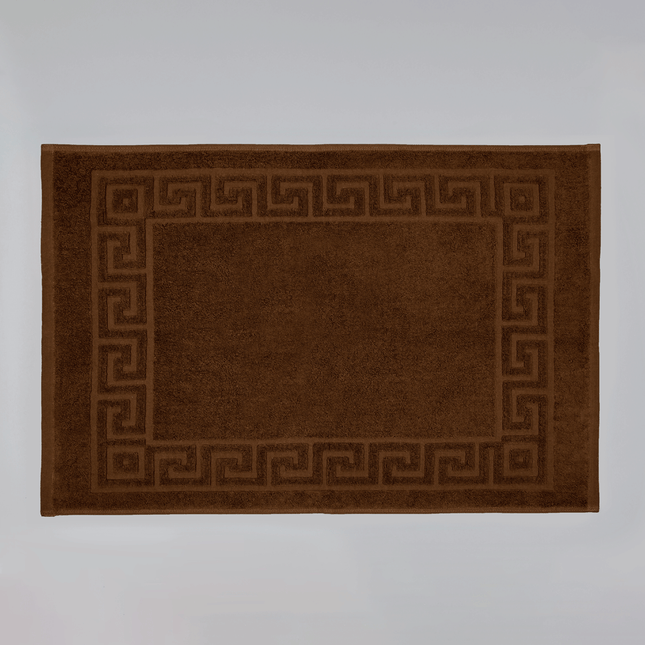 Superior Quality Coloured Greek Key Border Bathroom Mats 700gsm - End of Line